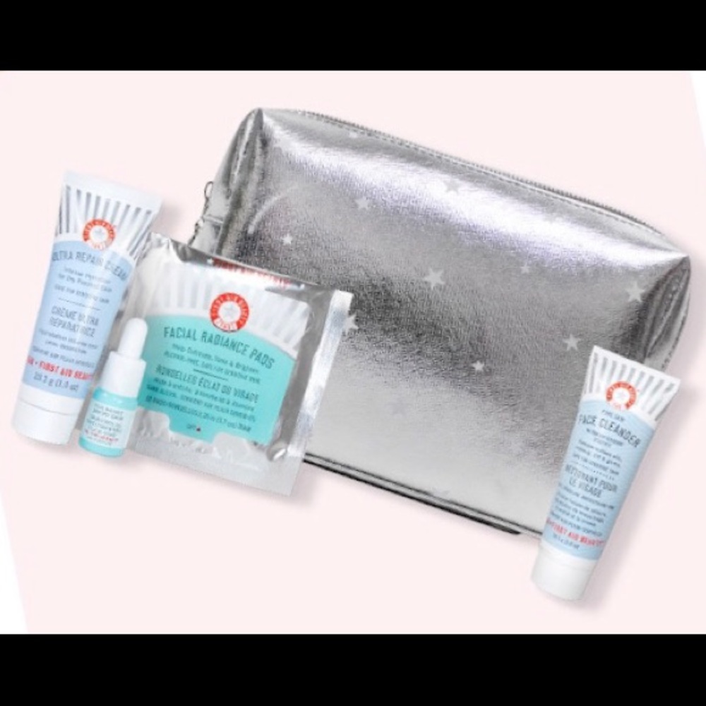 First Aid Beauty Skincare Sampler Set with Bag